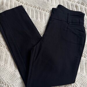 Black Straight-Leg Ankle Pants